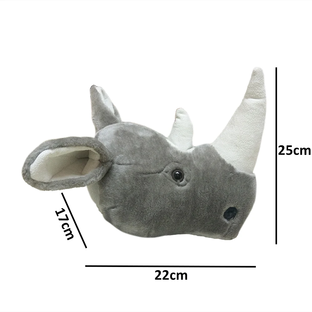 Wall decoration Animal Head Rhinoceros big head plush stuffed toys