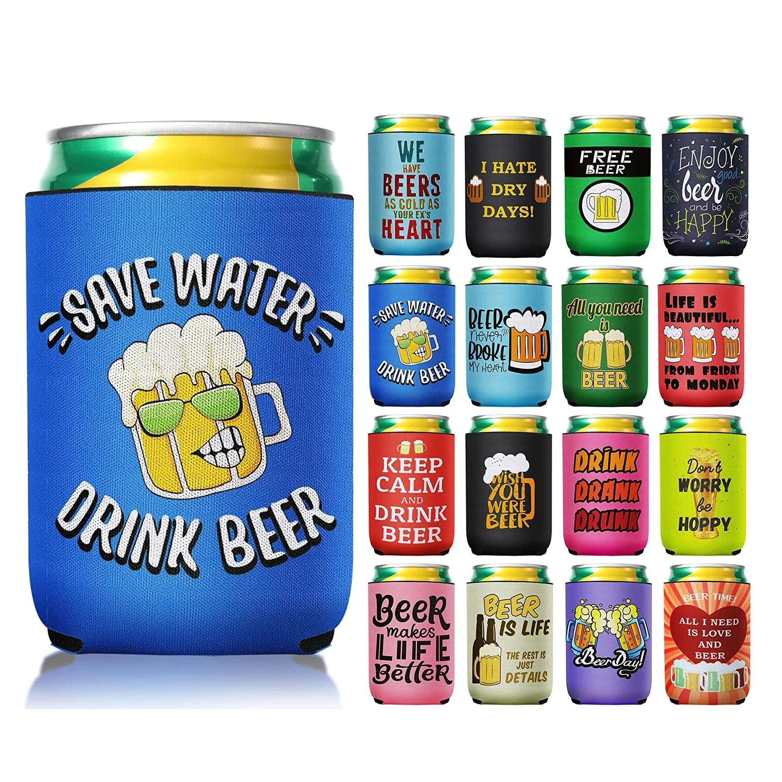 Пользовательские логотип пиво Coozies Индивидуальные 5 мм бутылки рукава неопрена в австралийском стиле банки кулер рукав короткие Держатели