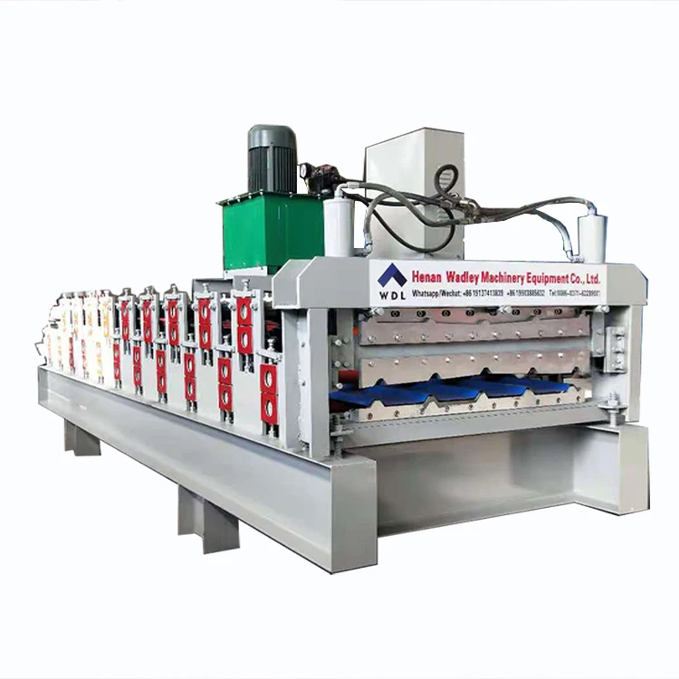 Double deck galvanized roof tile panel roll forming machine color sheet production line