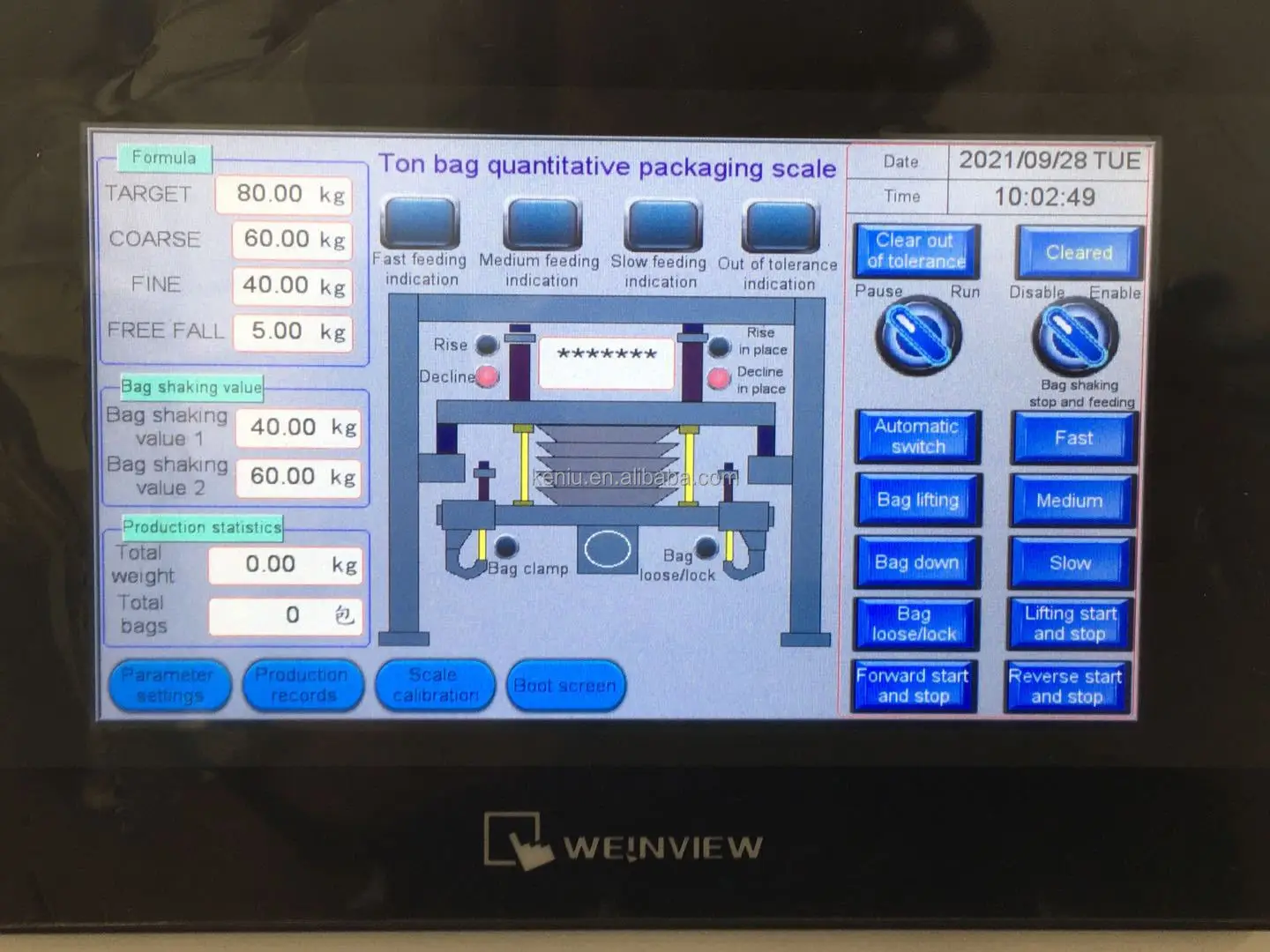 High Precision 50 Kg Bag Bagging Machine 25kg Lentil Granular Grain Packing Machine PLC Control