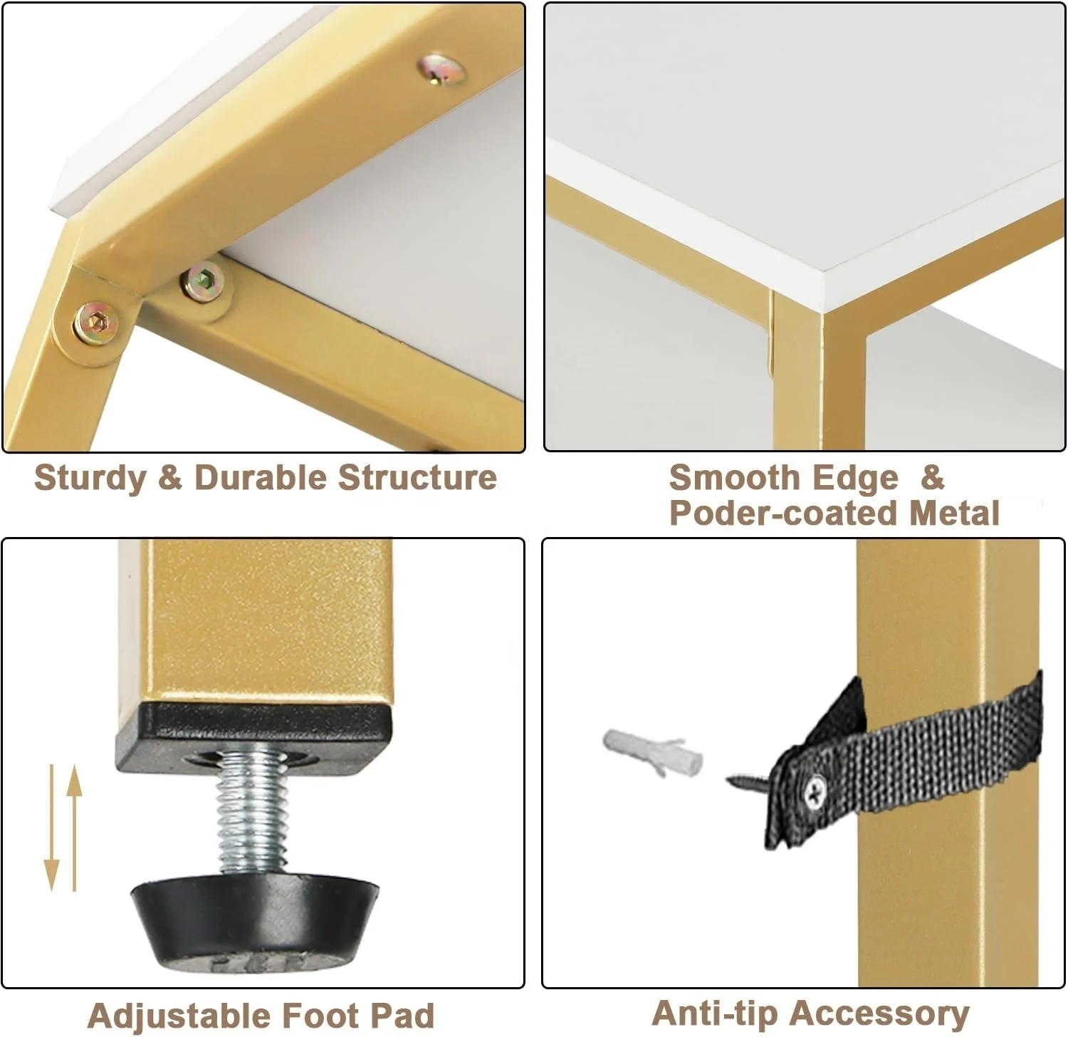 Narrow Console Table 47 Inch Sofa Table With Adjustable Shelf 2-Tier Long Skinny Table For Hallway Entryway Living Room