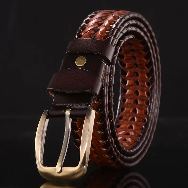 Factory Wholesale Pure Cowhide Leather Belt Leisure Cowhide Leather Belt Head Layer Cowhide Single Layer Handmade Belt For Men