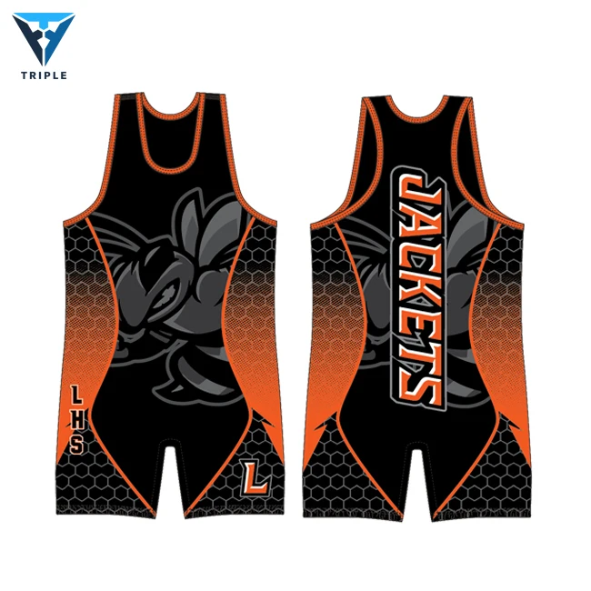 High quality professional wrestling singlet custom design breathable wrestling singlet for men