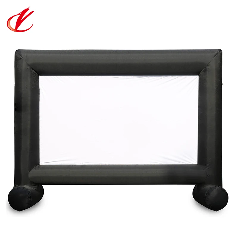 16ft outdoor and indoor theater inflatable projector screen nfl gaming event with accessories Fan and bag color black inflatable