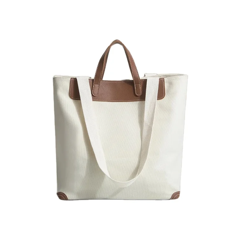 Wholesale Custom Print Logo Cheap Reusable, Shopping tote Bags Plain White Blank Cotton Canvas Tote Bags Large amount of stock/