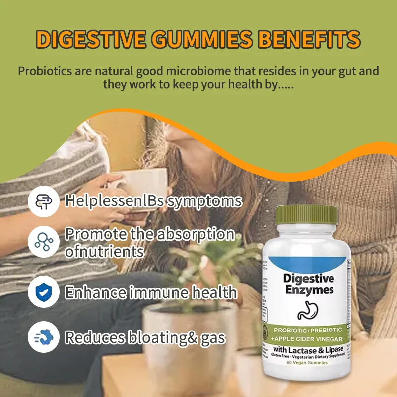 Good Bulk Private Label Flavor Advanced Digestive Enzymes Probiotic Supplements Complex Bio Digester Enzymes Gummies