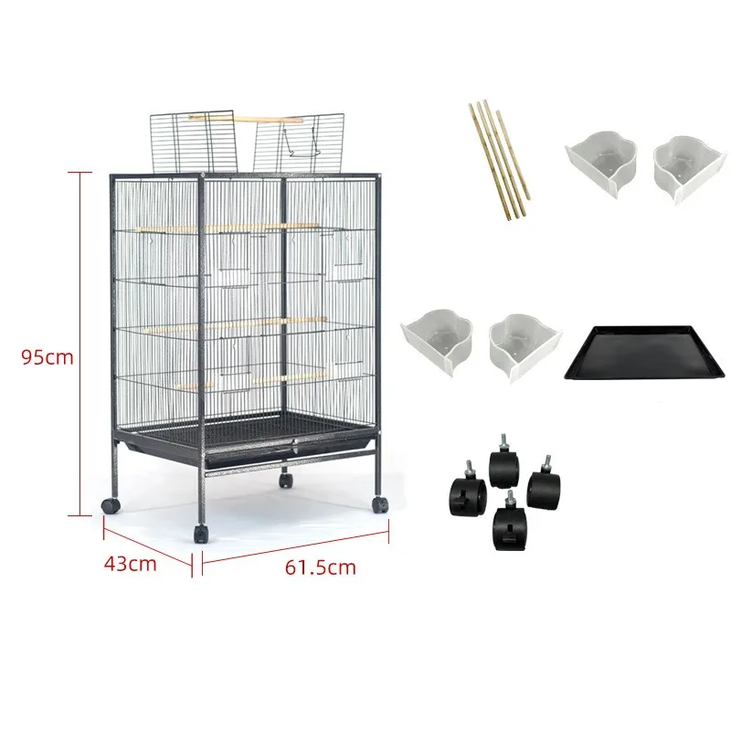 2023 Custom Electroplated Wire Folding Pigeon Parrot Birds Breeding Cage New Large Simple Portable Canary Bird Cage