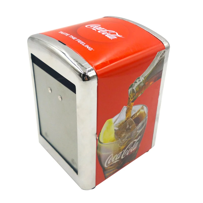 napkin box restaurant metal tissue box Holder tinplate material logo brand support customization