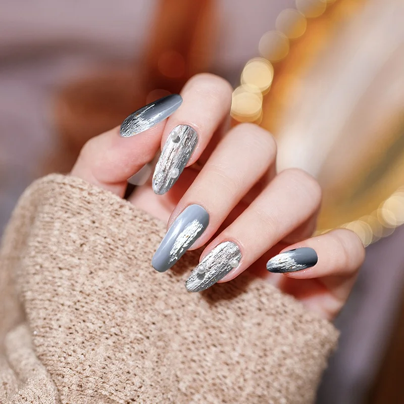 Free Sample New Nail Plaster Glue Set Retro Flow Sand Glue Adjustable Color 3d Relief Painted Metal Plaster Glue