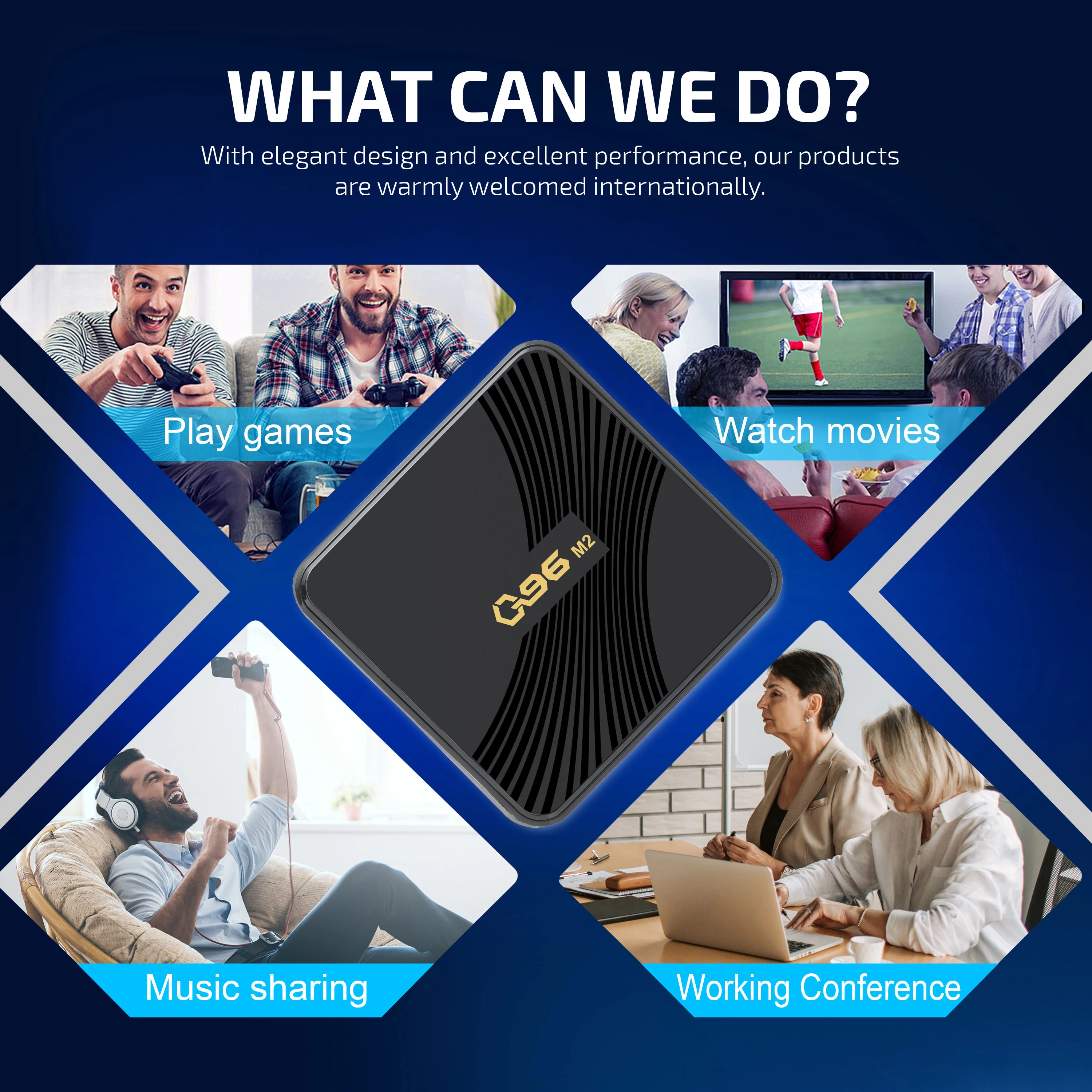 BYINTEK Q96 M2 4K Android 11 international cheapest smart black TV BOX with 16 ROM support 3D games video hd