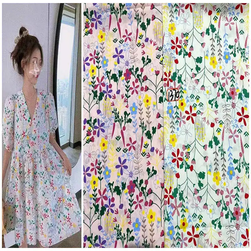 Wholesale Stock Soft Printed Personnalisable Design Poplin Floral 100% Cotton Fabrics For Dress