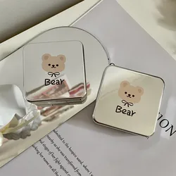 Simple Bear Mirror Contact Lenses Case Set Handy Lens Cosmetic Cabinet Travel Korean Style Custom Logo Cosmetic Box Fabricantes