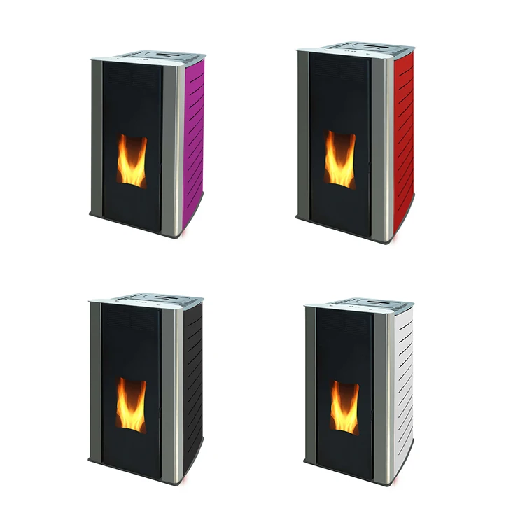 HEYING red color True fire heating 18kw indoor pellet stove smokeless hydro pellet stove