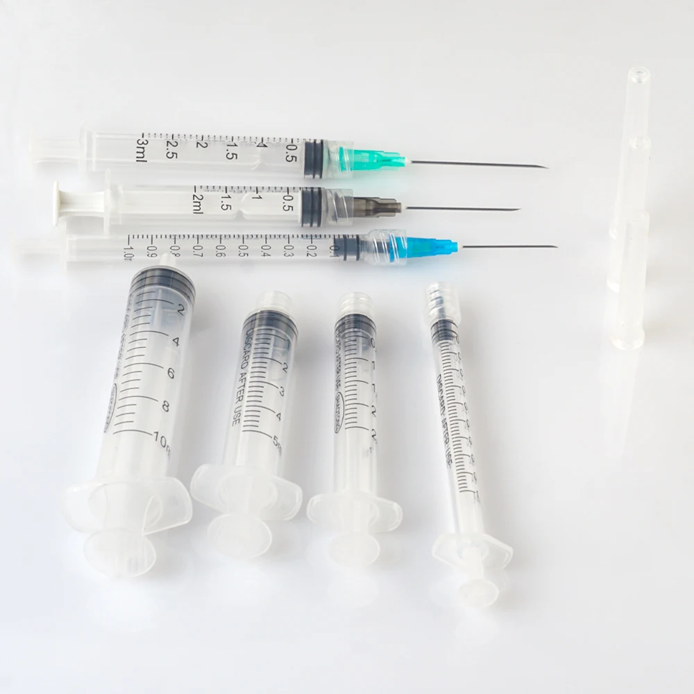 Syringe 1ml 2ml 3ml 5ml 10ml 20ml 50ml 60ml luer lock slip plastic medical disposable syringe with needle