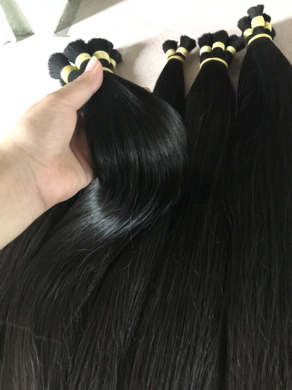 Оптовая продажа 100% натуральные человеческие волосы черные для наращивания-прямые наращивания по лучшей цене