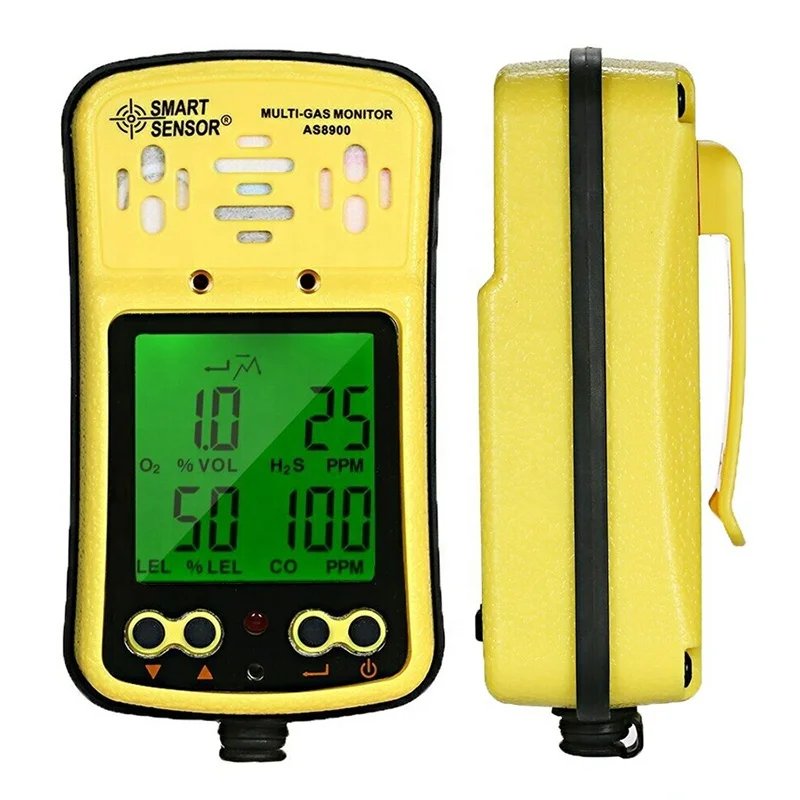 Smart Sensor AS8900 Portable Multi Gas Detector Monitor 4 in 1 O2 H2S CO Combustible Gas Oxygen Hydrogen Sulfide Carbon Monoxide