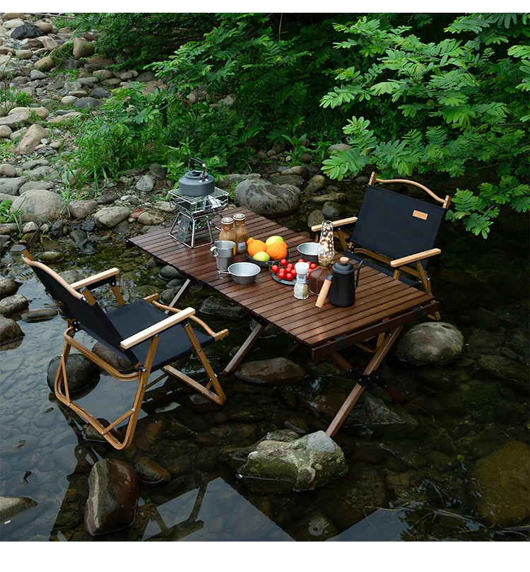 Outdoor Portable Folding Wooden Travel Camping Picnic Table for Camping Trip Garden Beach BBQ Backyard