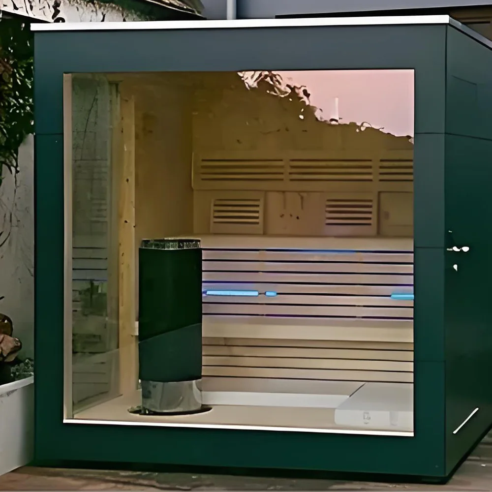 TaiZi factory sells luxury Hemlock sauna with Bluetooth speakers