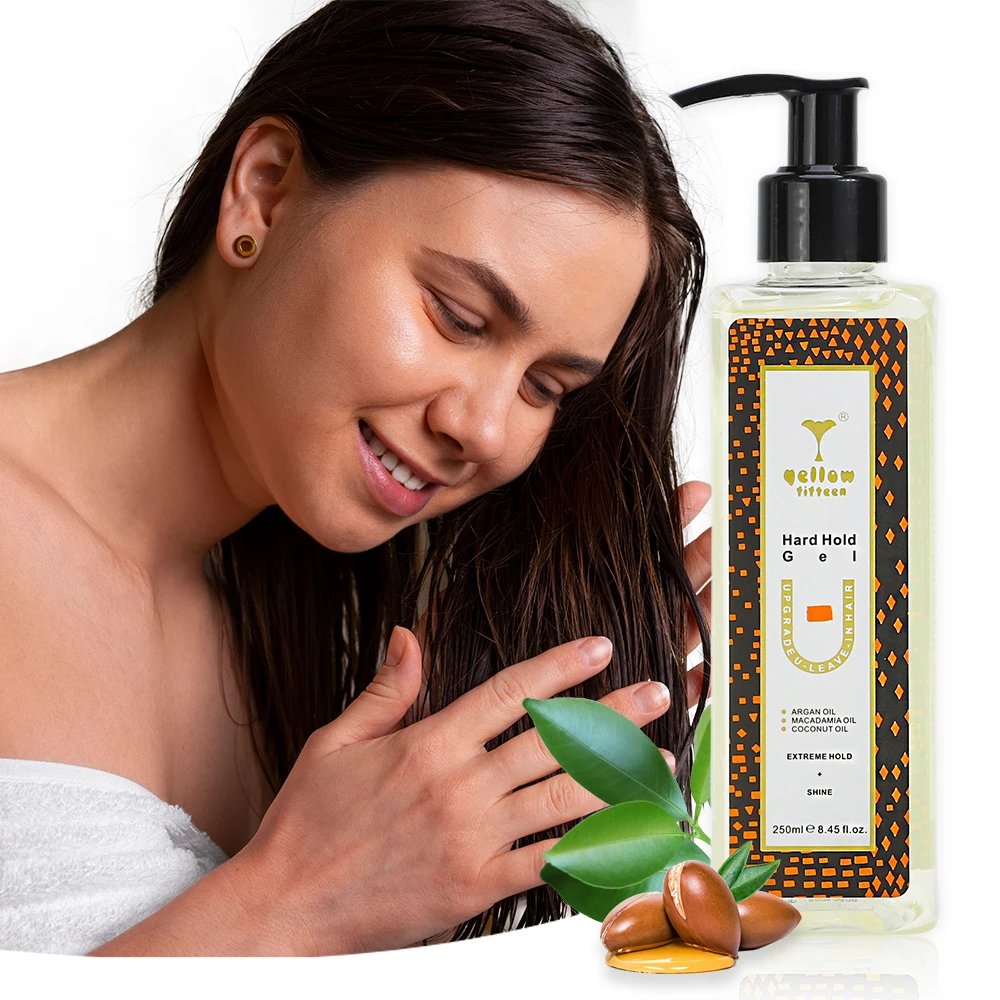 Wholesale thick hair care styling products gel private label curl black hair strong hold gel for women