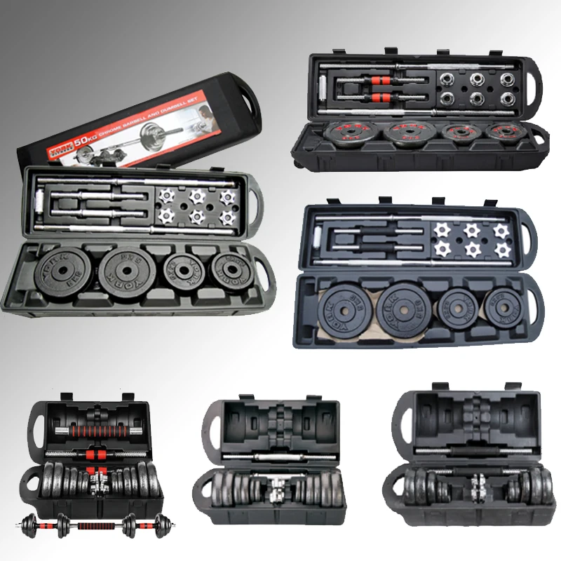 Factory Direct Sale 2in1 Iron Adjustable Barbell Set Home Use 15kg 20kg 30kg 50kg Adjustable Painting Dumbbell Set