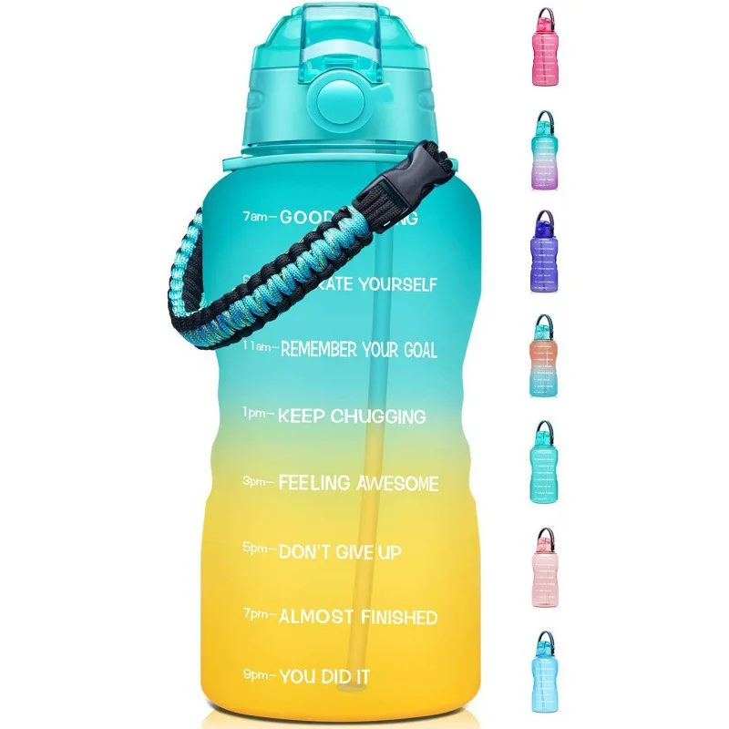Water Bottles With Custom Logo 1 Gallon Petg Sport Water Bottle Bpa Free With Time Markers