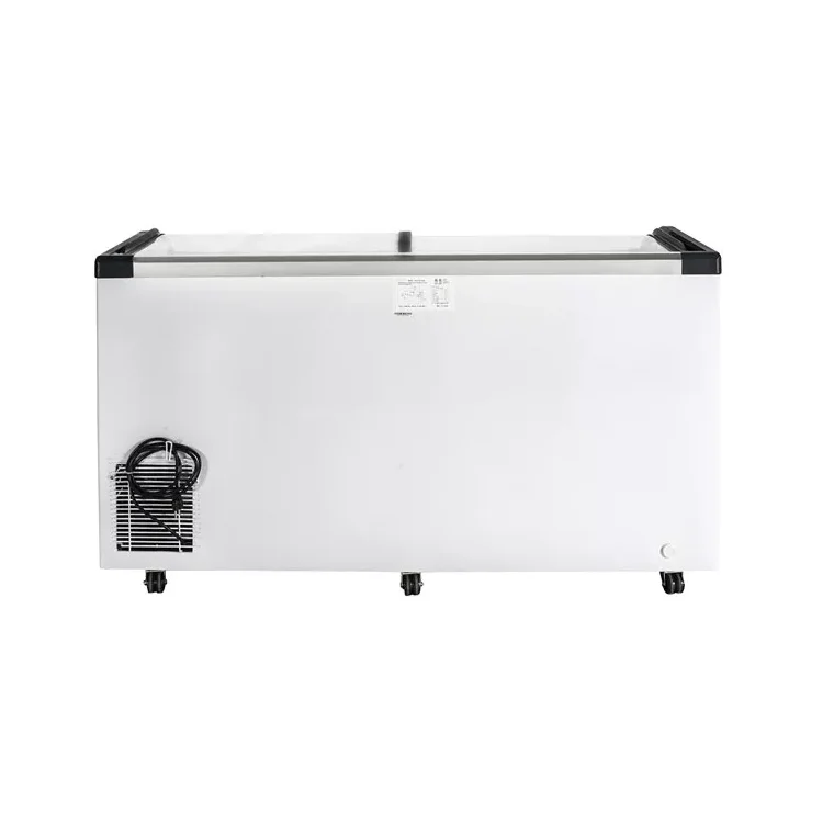 Supermarket Auto Defrost Top Open Glass Door Combine Display Showcase Chest Deep Island Freezer