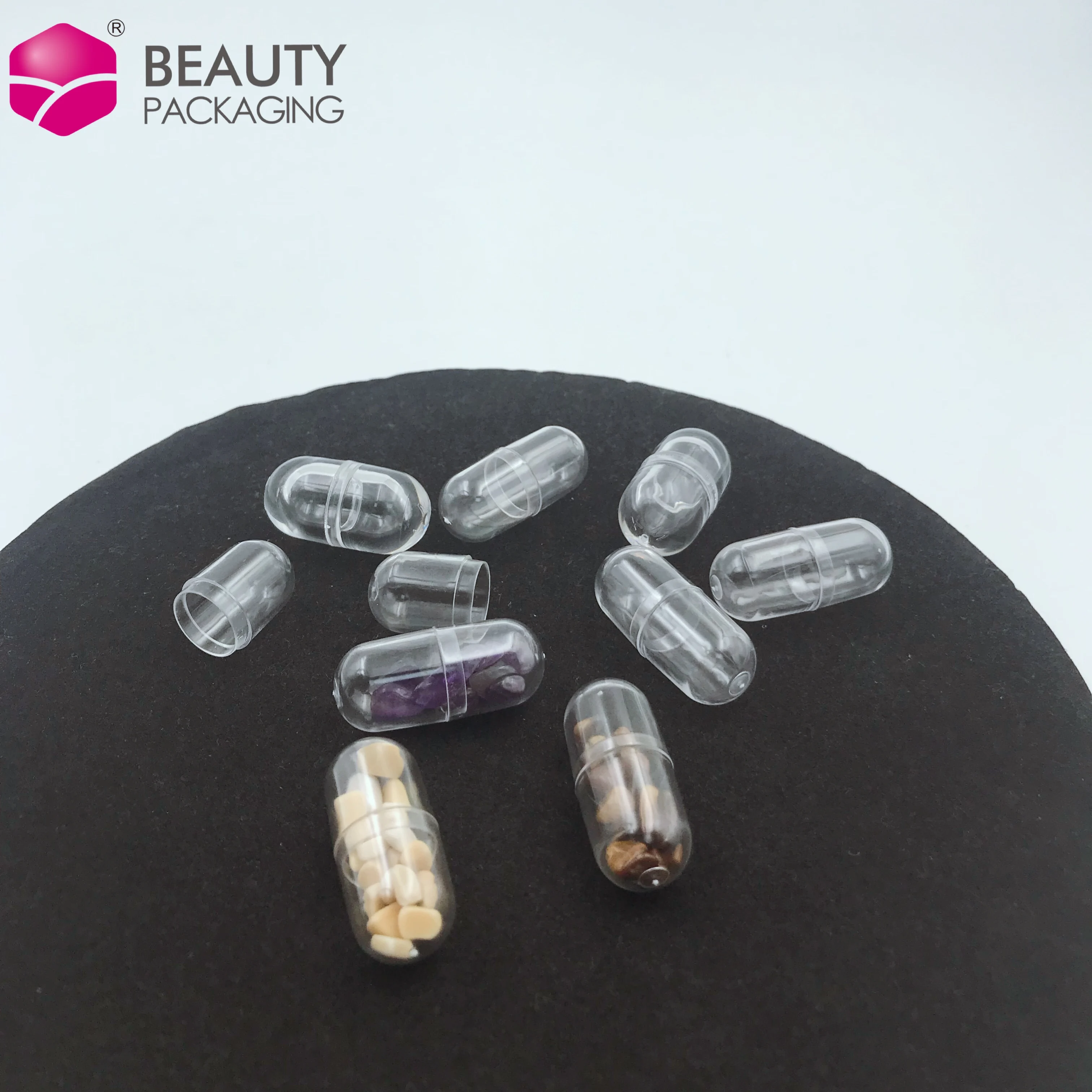 Acrylic Mini Empty Capsule Container A Capsule Shaped Bottle Small Pearl Powder Bottle