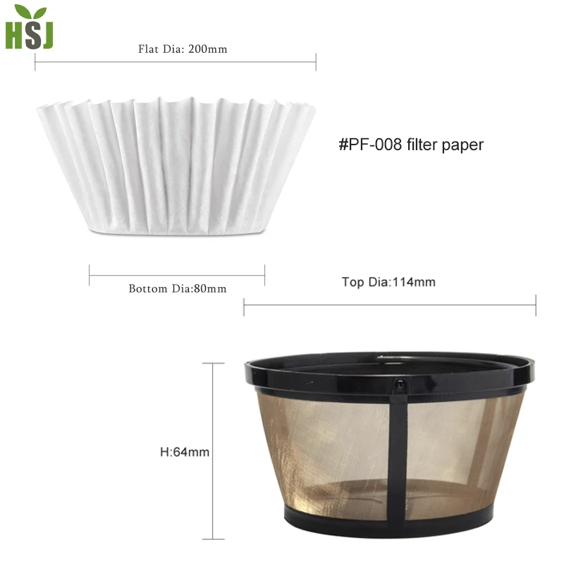 Reusable 8-12 Cup Basket Coffee Filter fits Mr. Coffee Makers, BPA free Bundle with paper filter