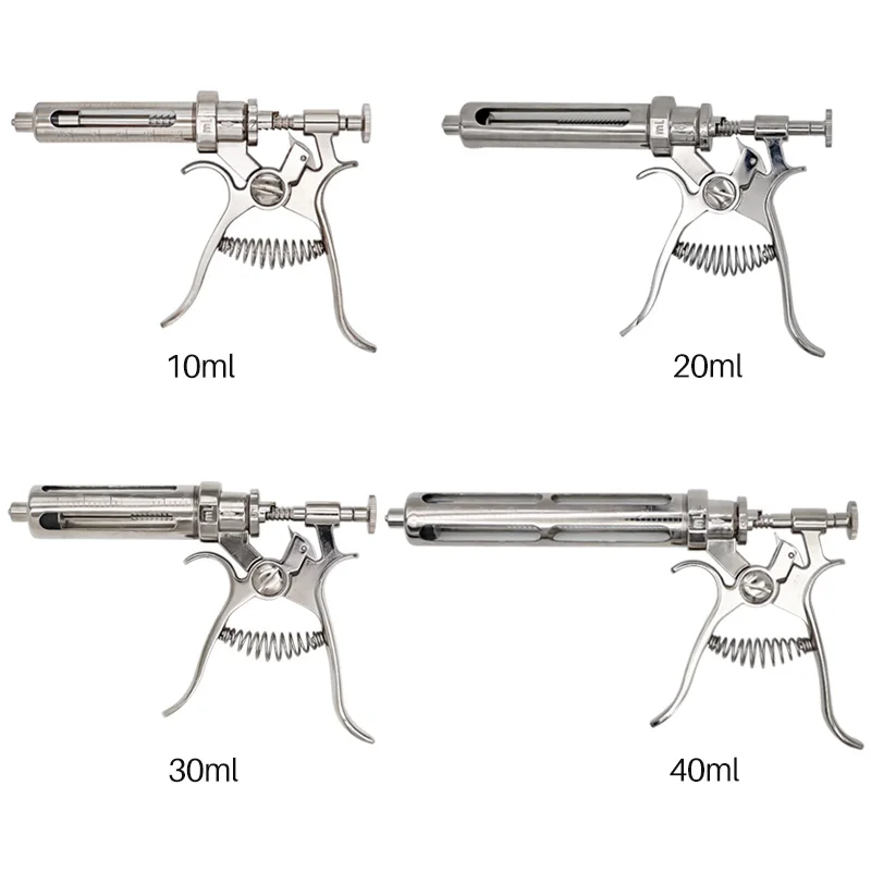 Animals  Veterinary Continuous Injection Automatic  Syringe Revolver Stainless Steel Vaccination Gun For Sale