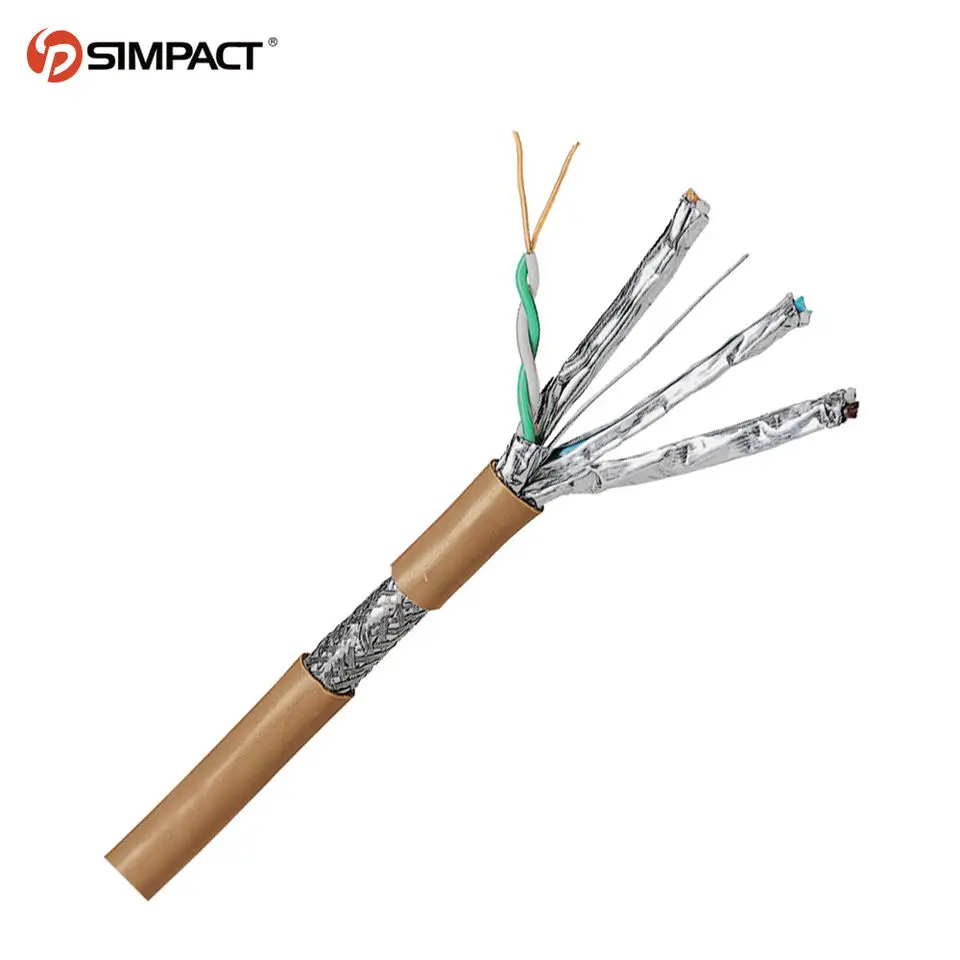 Simpact Custom High Quality Pvc/Pe/Lszh/Cmp/Cmr Jacket Sftp Cat 8 Cable Roll 305M Box Lan Cable Cat 8