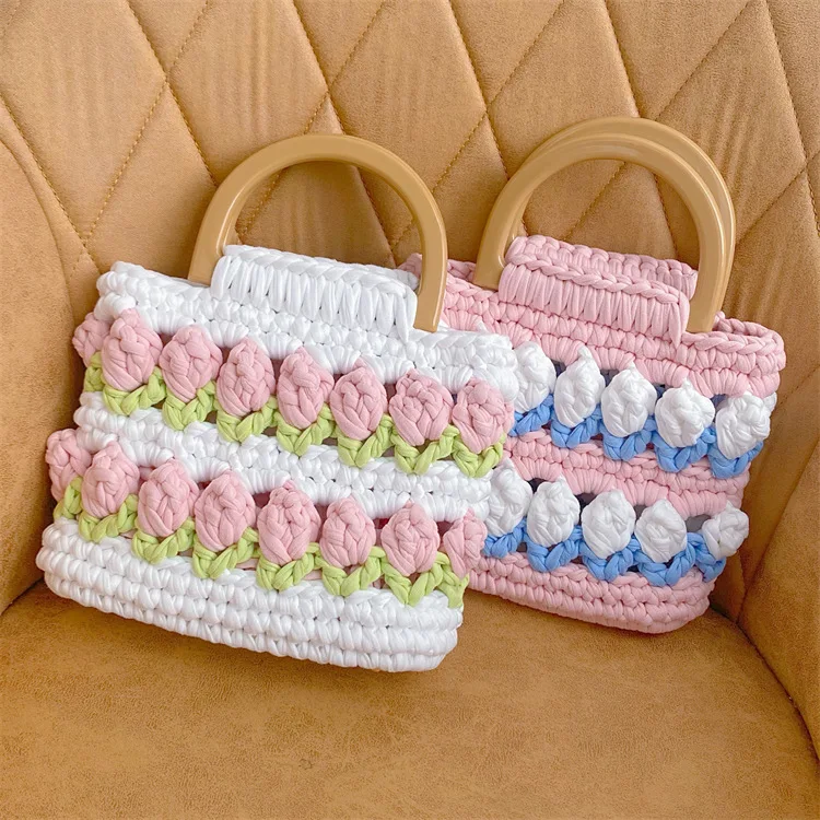 Wholesale Handmade product womens and girls Woven Bag Diy Material Bag Gift For Girlfriend Cross Body Handbag