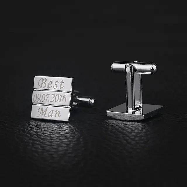Duoying  Personalized Initial   Custom name Cufflinks men Wedding Groomsmen gift Wedding Cufflinks