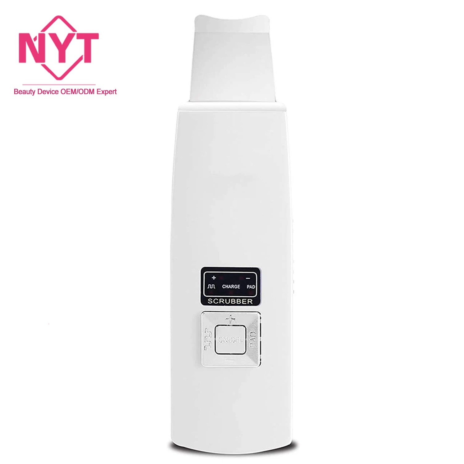 2021 Professional White Rechargeable With Stand Peeling Private Label Ultrasonic Ion Facial Skin Scrubber Face Spatula Machine