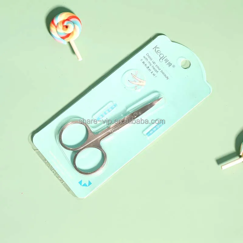 Hot selling new design silver stainless steel makeup tools eyebrow scissor for women