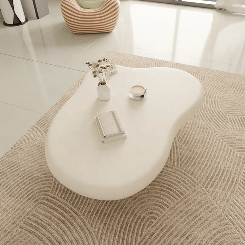 Hot Sell Nordic Modern Designer Cloud Shaped Coffee Table Irregular Small Apartment Living Room Furniture Cream Side Table