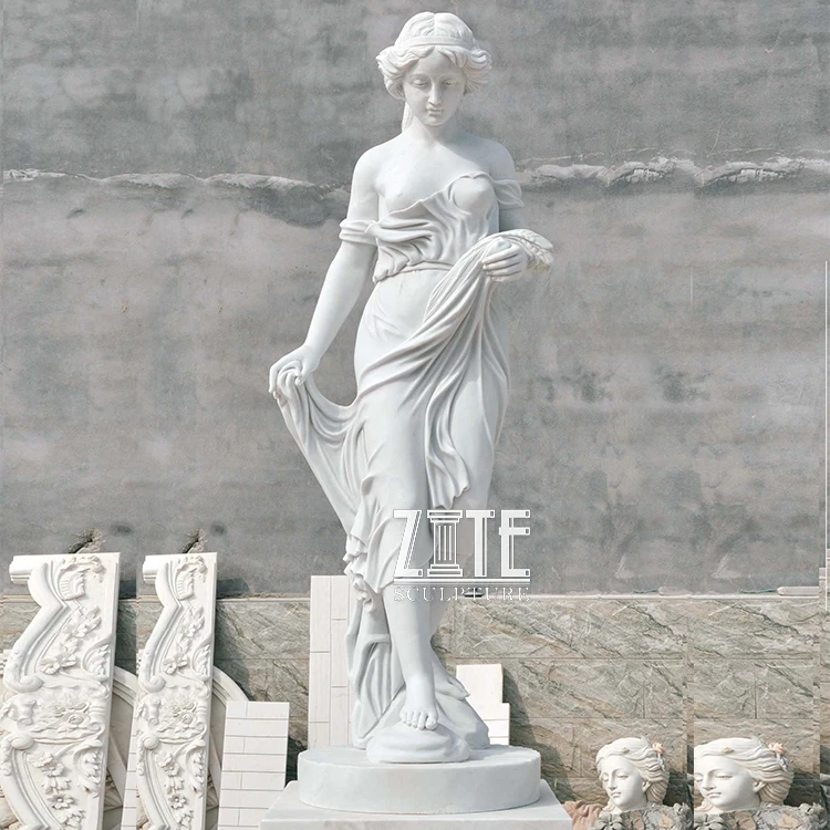 Outdoor decoration life-size Sexy marble woman statue