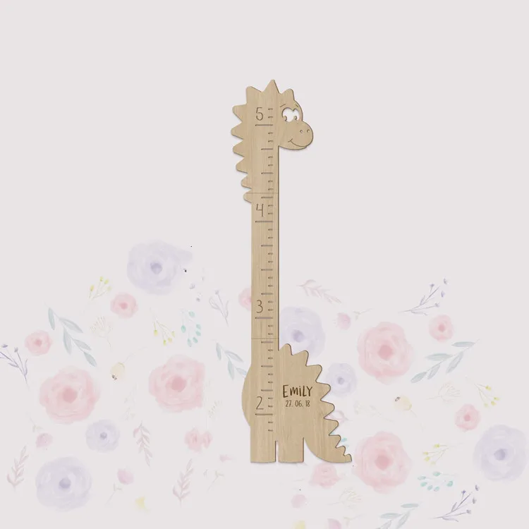 Pafu Wooden Dinosaur Kids Growth Chart Ruler