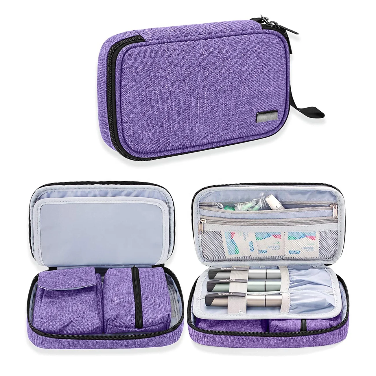 Reusable Lightweight insulin  diabetes accessories bag case with 2 Gel Ice Packs RPET