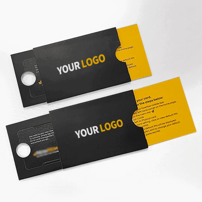 Black Sleeve Double Pulling Credit Card Gift Box Business VIP Cardboard Sliding Envelope Credit Card Packaging