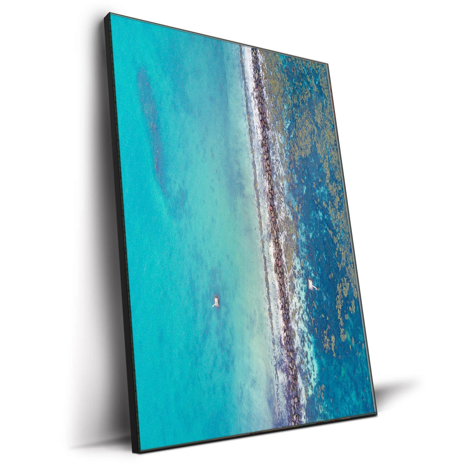 Cheap Bulk Sale Seaside Scenery Sandbeach View Picture Custom Canvas Painting Framed Wall Art Poster Prints for Home Decoration