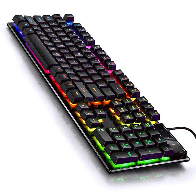 
Amazon Hot Sale Mechanical Feel Computer Accessories LED Backlight USB Wired Keyboard For Gamer 
