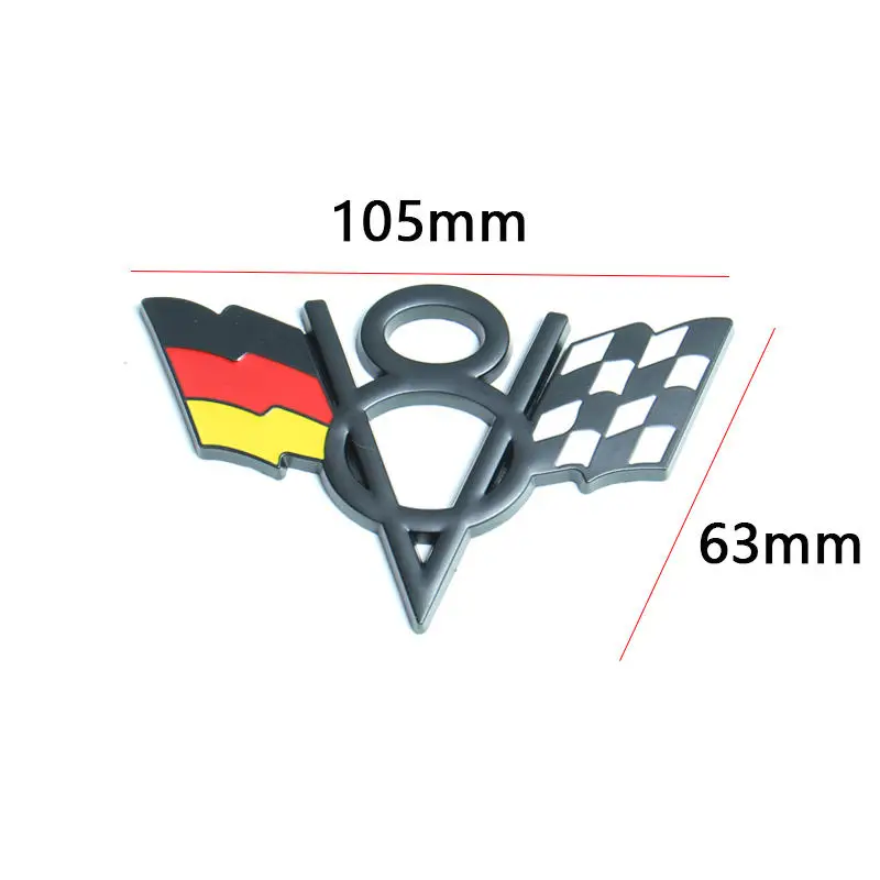 Factory High Quality 3D Car Metal Waterproof Decoration Metal V8 Letters Badge National Flag Car Sticker For Universal Car