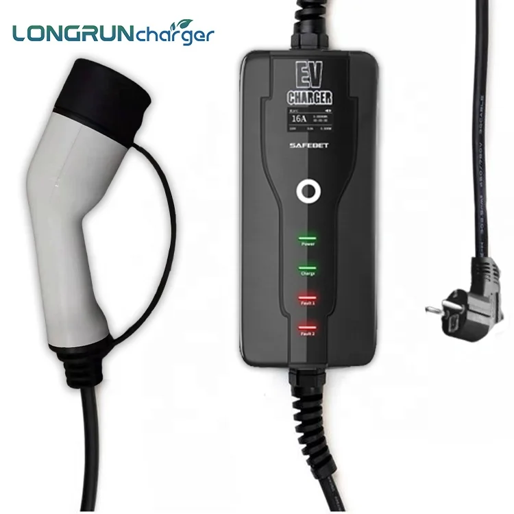 Longrun CE FCC Type1 16A 32A Model 2 Case B SAE J1772 Portable Home Ev fast Charger