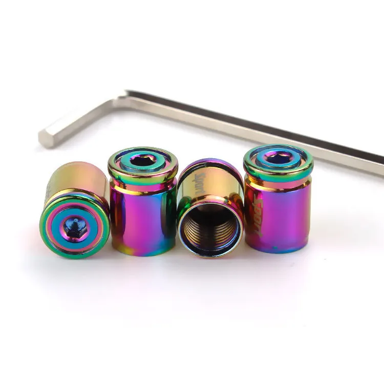 Auto Universal titanium color Anti - theft Stainless steel valve stem cap
