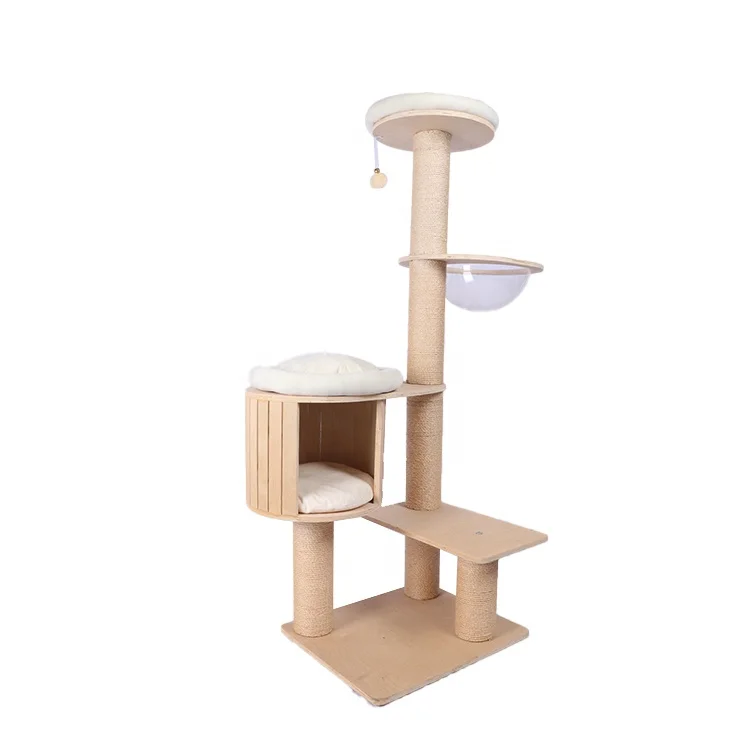 
Natural paradise cat climb modular tree toy condo scratch soft plush bed 