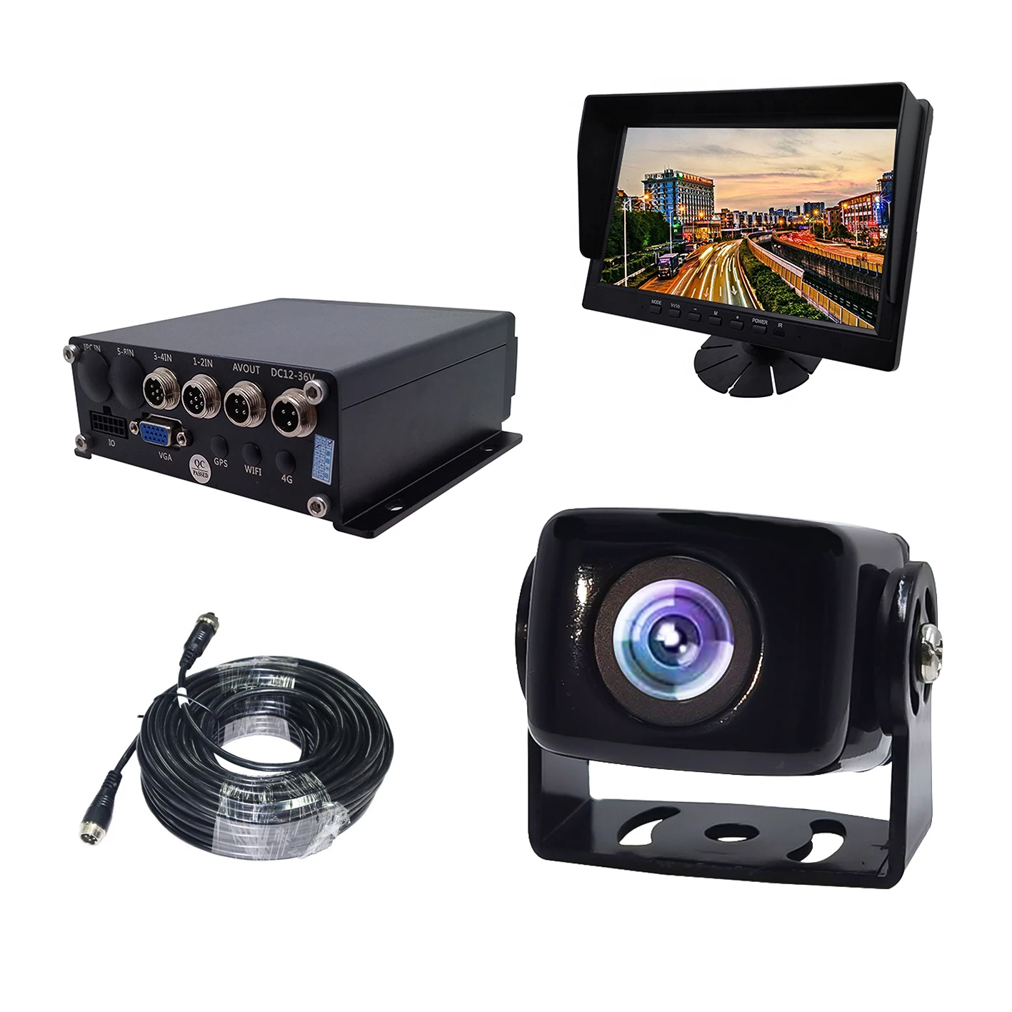 vehicle car camera display DVR reversing aid 4k dash cam dvr wifi car black box fisheye rear view system display