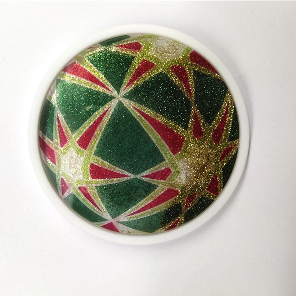 High Quality Acrylic PMMA Silicone Glitter Sparkle Shiny Waterfall Snow Floating Liquid Oil Coaster