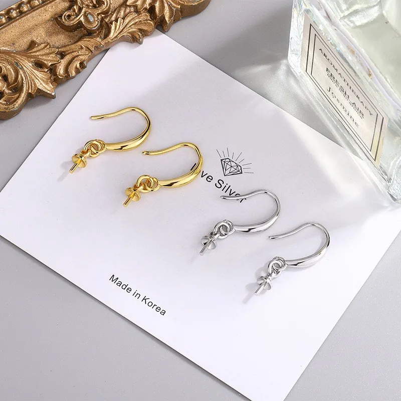 factory direct sales Pearl Jewellery Ear hook semi-finished product  rorose gold  silvery Short Earrings accessories wholesale
