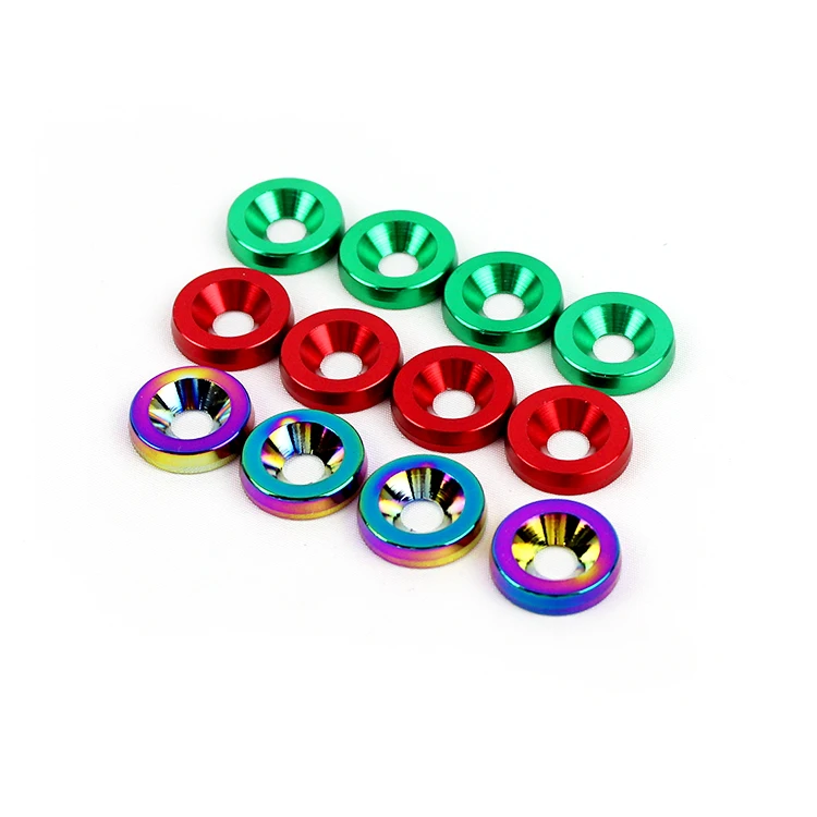 anodized red Aluminum M6 M8 Fender Washer Engine Bay Dress Up Kit for bumpers