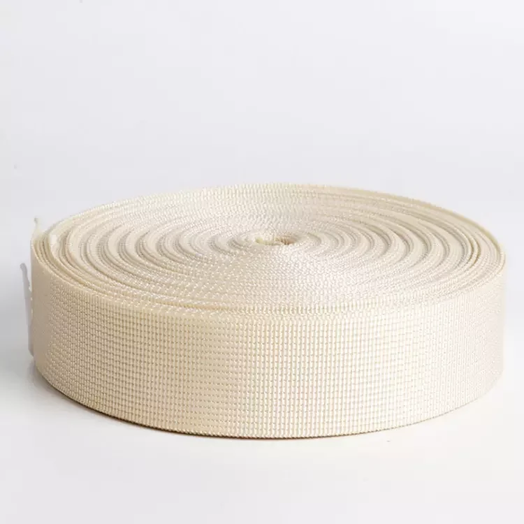 Wholesale OEM Printing Logo White Backpack Strap Luggage Belt Grooved PP Cotton Webbing Strap